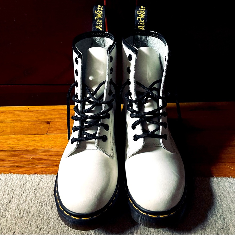 Dr. Marten’s 1460 White Patent Leather Boots